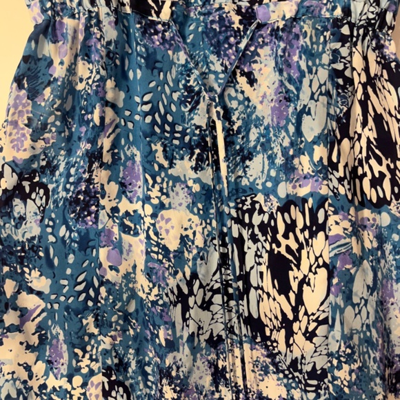 100% Silk Teal/Blue/Purple dress with adjustable straps - Picture 4 of 6